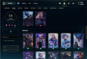 Conta ferro 1 com 28 Champs e 24 Skins + 1 Prestigio - League of Legends LOL