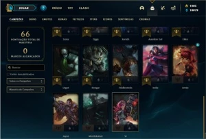 Conta ferro 1 com 28 Champs e 24 Skins + 1 Prestigio - League of Legends LOL
