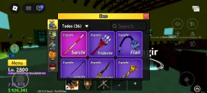 Conta roblox com 2 skin de anime e lv Max no blox fruit