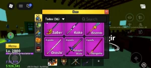 Conta roblox com 2 skin de anime e lv Max no blox fruit