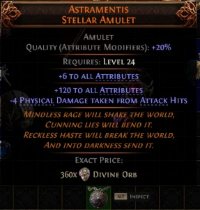 Astramentis Stellar Amulet POE 2 Standard League - Path of Exile