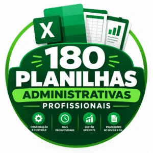 Pack com 180 Planilhas Administrativas Profissionais - Planilhas e Dashboards