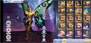 Conta top Saint Seiya awakening vários personagens fortes SSA