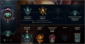 VENDO CONTA LOL LVL 420 PLATINA TODOS OS CAMPEÕES 96 SKINS - League of Legends