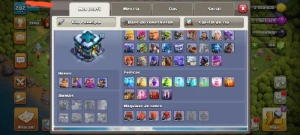 cv13 antiga com decorações raras e 4 passes - Clash of Clans