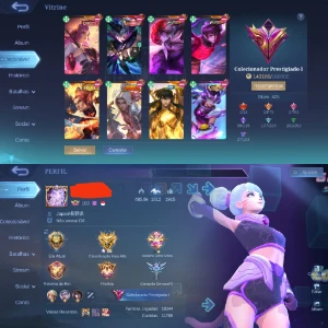 Conta ex gloria mítica, todos os heróis e 425 skins - Mobile Legends