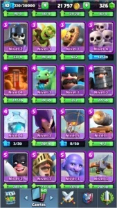 Conta na arena Lendária com várias lendárias - Clash Royale