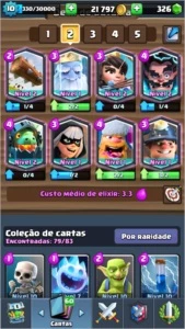 Conta na arena Lendária com várias lendárias - Clash Royale