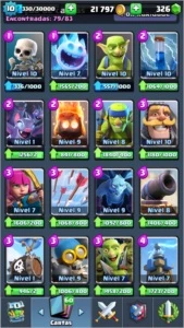 Conta na arena Lendária com várias lendárias - Clash Royale