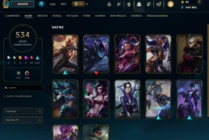 CONTA [HandLevel]  + Skins 534 + Mestre (SoloQ) + MMR Buffad - League of Legends LOL