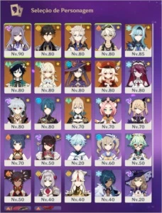 Conta AR55 Eula,Zhong,Klee,Albedo,Keqing c1, Venti,Mona,Jean - Genshin Impact