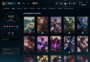 Conta antiga League of Legends com 165 skins LOL