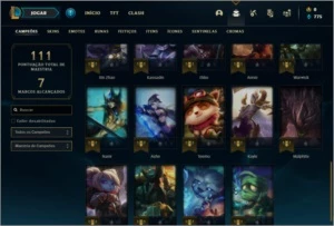 Conta ouro 1 e ouro 2 flex com 6 skins e 34 champs - League of Legends LOL