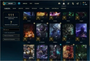 Conta ouro 1 e ouro 2 flex com 6 skins e 34 champs - League of Legends LOL
