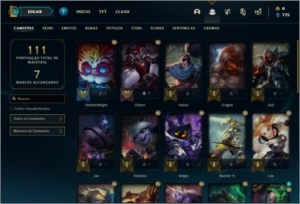 Conta ouro 1 e ouro 2 flex com 6 skins e 34 champs - League of Legends LOL
