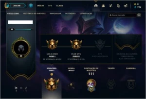 Conta ouro 1 e ouro 2 flex com 6 skins e 34 champs - League of Legends LOL