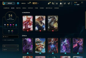 Prata 2 com 60 Champs e 24 Skins - League of Legends LOL