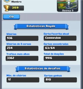 Conta Clash Royale Lv 10 + 5 Cartas Lendárias + 1000 Gemas