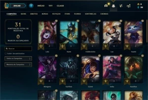 Conta Platina 1 com 75 PDL + 38 Champs e 4 Skins + 12 Espoli - League of Legends LOL