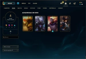 Conta Platina 1 com 75 PDL + 38 Champs e 4 Skins + 12 Espoli - League of Legends LOL