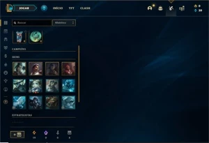 Conta Platina 1 com 75 PDL + 38 Champs e 4 Skins + 12 Espoli - League of Legends LOL