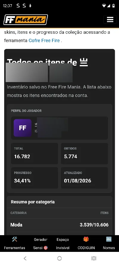 Conta Ff Nível 70 - Free Fire