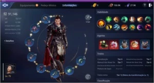 GUERREIRO NIVEL 75 PODER 91,146 3 PETS ÉPICOS - MIR4