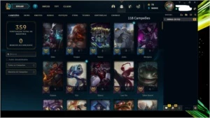 League of Legends-Conta Antiga nv125, 118 Champs, 36 Skins + LOL