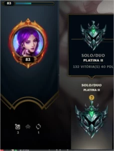 conta platina 2 - League of Legends LOL