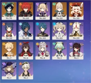 DILUC+VENTI+JEAN+KLEE ARMA 5* ATLAS CELESTIAL (AR 37) - Genshin Impact