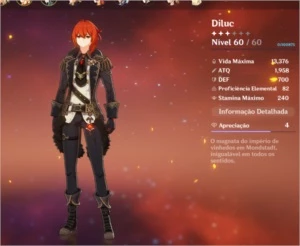 DILUC+VENTI+JEAN+KLEE ARMA 5* ATLAS CELESTIAL (AR 37) - Genshin Impact