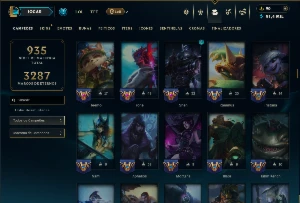 Ouro 3 com TODOS os Champs e 302 Skins +2 Raras - League of Legends LOL