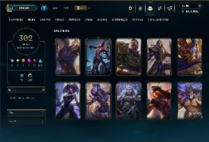 Ouro 3 com TODOS os Champs e 302 Skins +2 Raras - League of Legends LOL