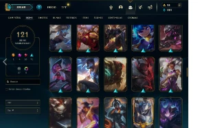 Conta 121 skins faltando apenas 11 campeões, menor preço - League of Legends LOL