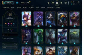 Conta 121 skins faltando apenas 11 campeões, menor preço - League of Legends LOL