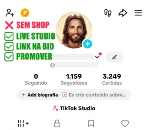 Conta Tiktok + Live Studio +1.150 Seguidores + E-Mail - Redes Sociais