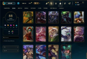 Diamante 3 com 85 Champs e 88 Skins ( SUP / MID ) - League of Legends LOL