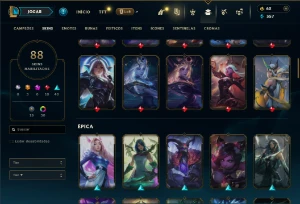 Diamante 3 com 85 Champs e 88 Skins ( SUP / MID ) - League of Legends LOL