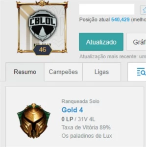 CONTA  [90% DE WINRATE] - League of Legends LOL