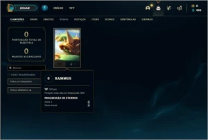 Conta lv 2 com Rammus Rei (RARA) - League of Legends LOL