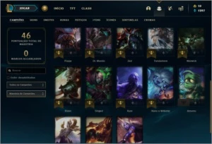 Conta unranked com 1 skins e 23 champs - League of Legends LOL