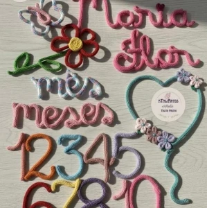 Kit Mêsversário Coração, Borboleta e 2 Nomes - Artesanato e Personalizados