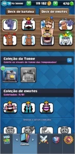 Clash Royale LV 10 arena lendária e todas as cartas