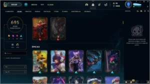 Conta League of Legends (Unraked) / lvl 135 / 695 skins LOL