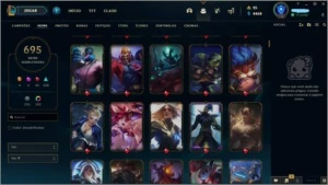 Conta League of Legends (Unraked) / lvl 135 / 695 skins LOL