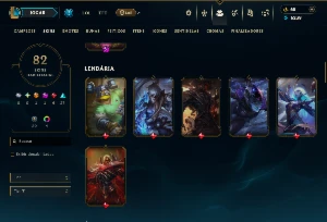 Ouro 4 com 125 Champs e 82 Skins ( ADC / SUP / MID ) - League of Legends LOL