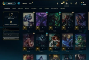 Conta ouro 3 com 30 Champs e 7 Fragmentos de skins - League of Legends LOL