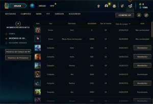 Conta ouro 3 com 30 Champs e 7 Fragmentos de skins - League of Legends LOL