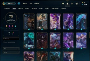 Conta ouro 3 com 75 skins e 107 champs - League of Legends LOL