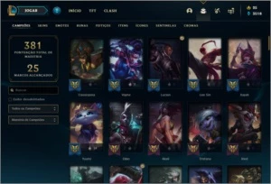 Conta ouro 3 com 75 skins e 107 champs - League of Legends LOL